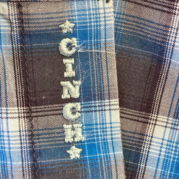 Cinch NEW Classic Cowboy Collection Black & Blue Plaid Snap Long Sleeve Shirt XL - Picture 6 of 7